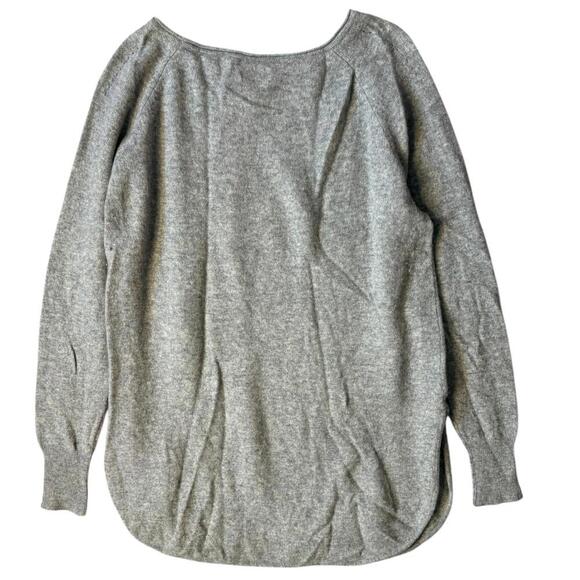 Halogen Wool Cashmere Blend Gray Long Sleeve Tunic Top Size L - Picture 2 of 5